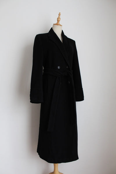 JOOP! WOOL TRENCH COAT BLACK - SIZE 12