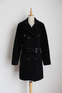 BOGNER JEANS WOOL COAT BLACK - SIZE 10