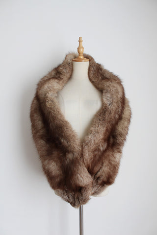 VINTAGE FOX FUR SHRUG TAUPE