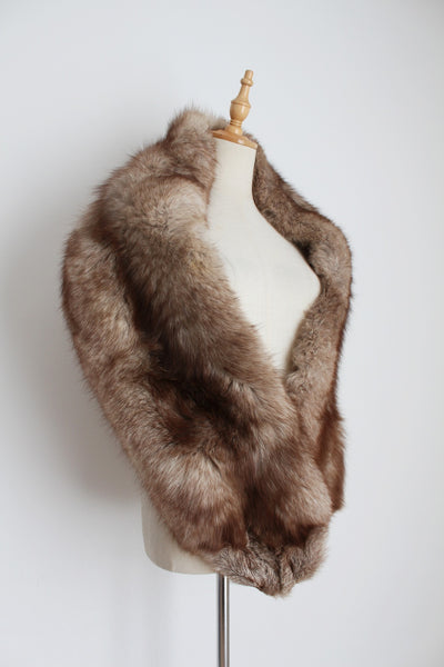 VINTAGE FOX FUR SHRUG TAUPE