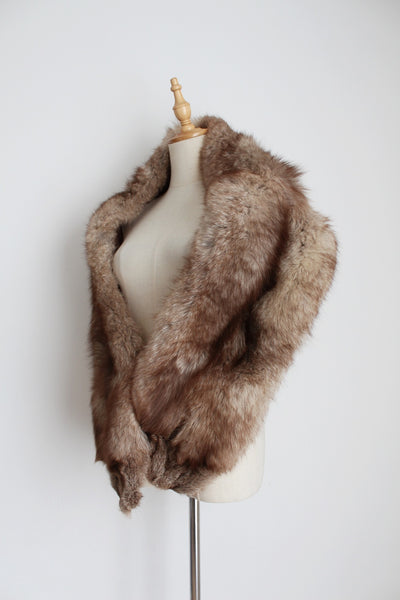 VINTAGE FOX FUR SHRUG TAUPE