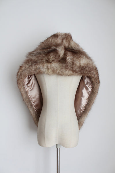 VINTAGE FOX FUR SHRUG TAUPE