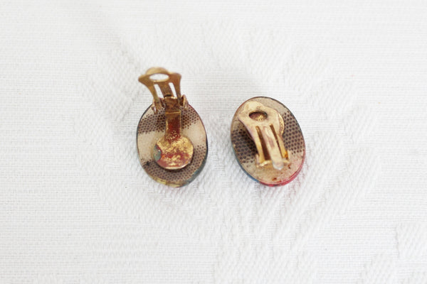 GENUINE SNAKE SKIN VINTAGE EARRINGS MULTI