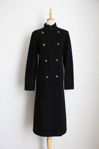 CAROLL WOOL MILITARY COAT BLACK - SIZE 8