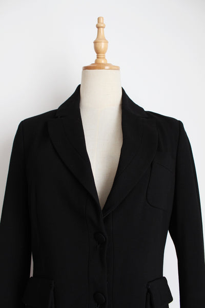 DRYKORN MODAL FITTED BLAZER BLACK - SIZE 8