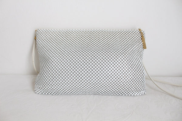 WHITING DAVIS VINTAGE CHAINMAIL SLING WHITE