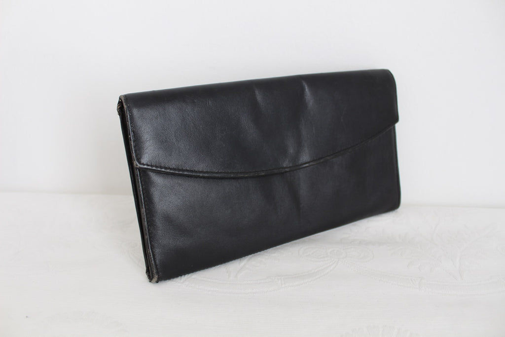 GENUINE LEATHER VINTAGE CLUTCH PURSE BLACK – Lehza Vintage