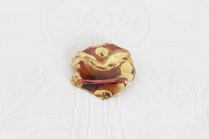 VINTAGE HAND MADE BRASS ABSTRACT BROOCH
