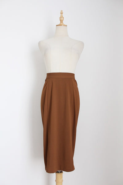 HEXAGONE PARIS VINTAGE SKIRT BROWN - SIZE 10