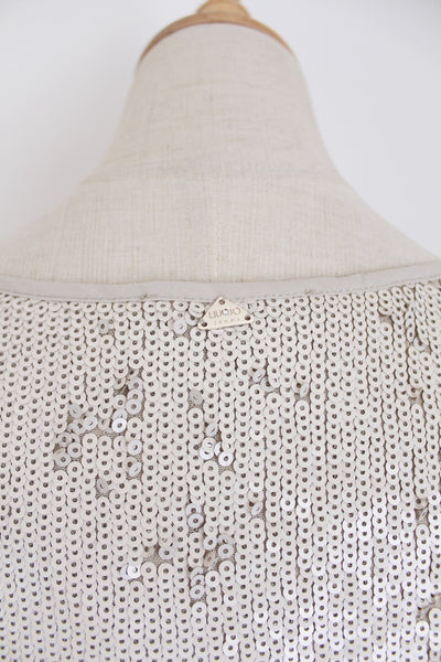 LIU JO SEQUINED TOP GREY - SIZE 16