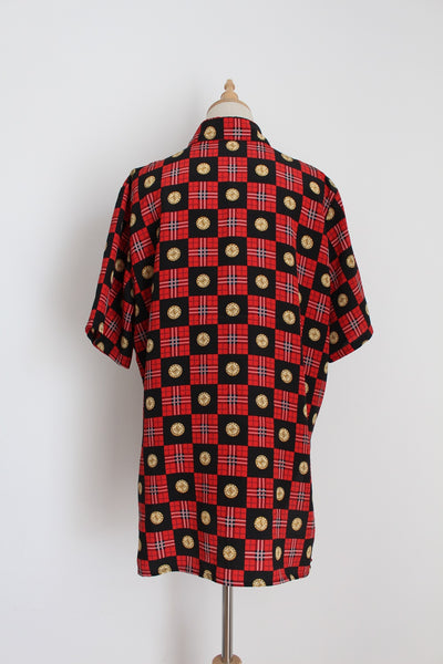 VINTAGE FF DESIGNER STYLE SHIRT RED - SIZE 16