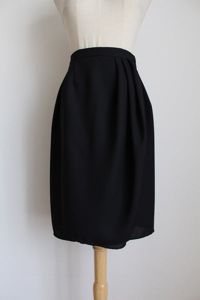 LESLIE FAY VINTAGE WRAP SKIRT BLACK - SIZE 6