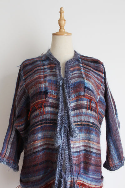 100% MOHAIR VINTAGE WOVEN JACKET SWAZILAND - SIZE 10