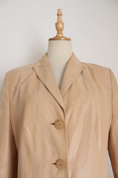 VINTAGE SNAKE SKIN PRINT YELLOW JACKET - SIZE 10