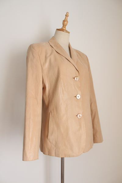 VINTAGE SNAKE SKIN PRINT YELLOW JACKET - SIZE 10